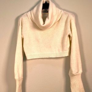 PrettyLittle Thing Cream Crop Cowl Neck Sweater